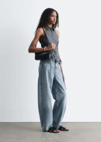 Top smanicato con coulisse