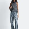 Top smanicato con coulisse