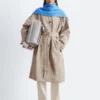 Trench con cintura a fibbia a quadri