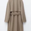 Trench in lana con cintura