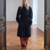 Trench in lana con cintura