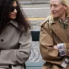 Trench in lana con cintura