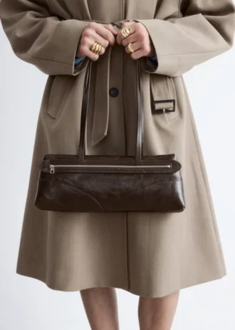 Trench in lana con cintura