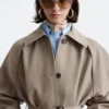 Trench in lana con cintura