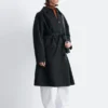 Trench in lana con cintura