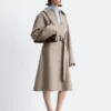 Trench in lana con cintura